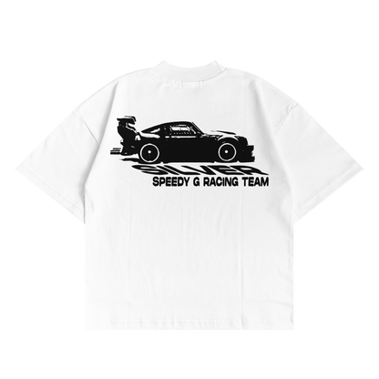 SPEEDY G RACING TEE IN WHITE